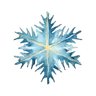 Suluboya Noel kar taneleri çizimi