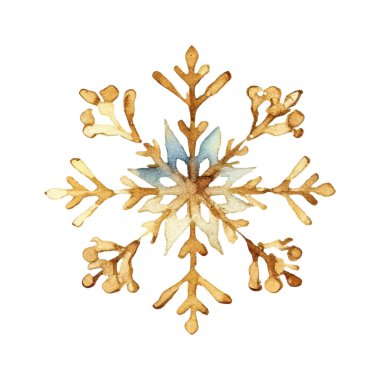 Suluboya Noel kar taneleri çizimi