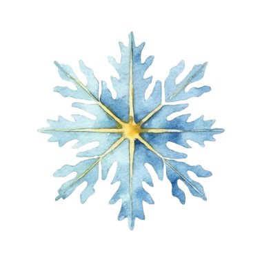 Suluboya Noel kar taneleri çizimi