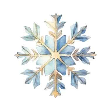 Suluboya Noel kar taneleri çizimi