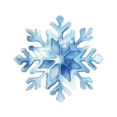 Suluboya Noel kar taneleri çizimi