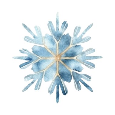 Suluboya Noel kar taneleri çizimi