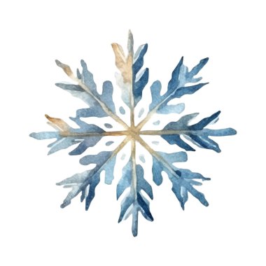 Suluboya Noel kar taneleri çizimi