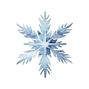 Suluboya Noel kar taneleri çizimi