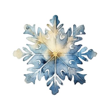 Suluboya Noel kar taneleri çizimi