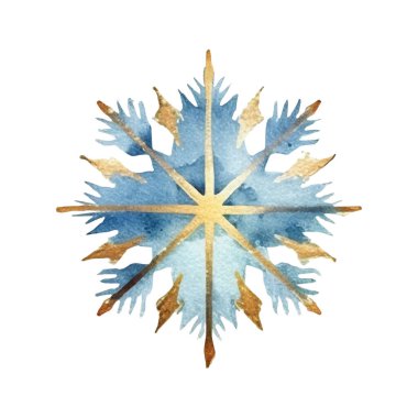 Suluboya Noel kar taneleri çizimi