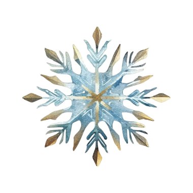 Suluboya Noel kar taneleri çizimi