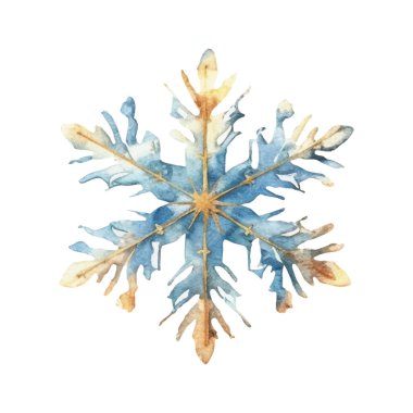 Suluboya Noel kar taneleri çizimi