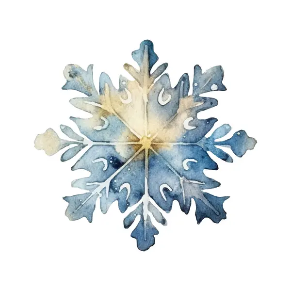 Suluboya Noel kar taneleri çizimi