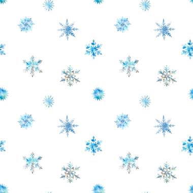 Suluboya kar tanesi deseni. El çizimi Noel lekesiz, açık mavi ve gümüş renkli. 