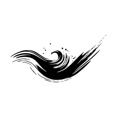 Siyah beyaz fırça darbesi. vektör illüstrasyonu.