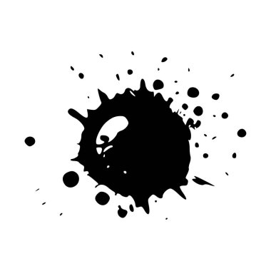 Mürekkep darbesi. siyah mürekkep fırçası darbeleri.