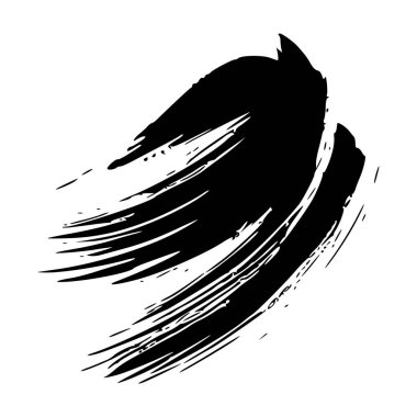 Mürekkep darbesi. siyah mürekkep fırçası darbeleri.