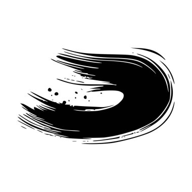 Siyah fırça darbesi ve beyaz. Grunge el - boyanmış elementler.