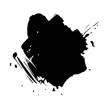 Siyah fırça darbesi ve beyaz. Grunge el - boyanmış elementler.