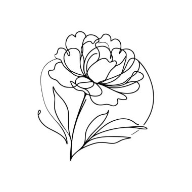 Şakayık çiçekli karalama çizimi