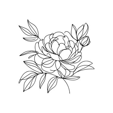 Şakayık çiçekli karalama çizimi