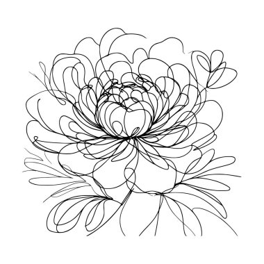 Şakayık çiçekli karalama çizimi
