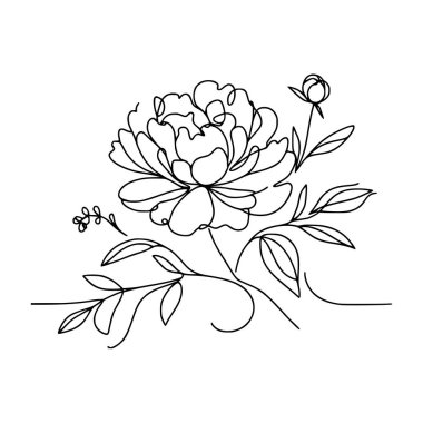 Şakayık çiçekli karalama çizimi