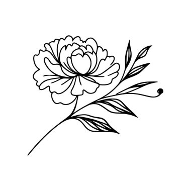 Şakayık çiçekli karalama çizimi