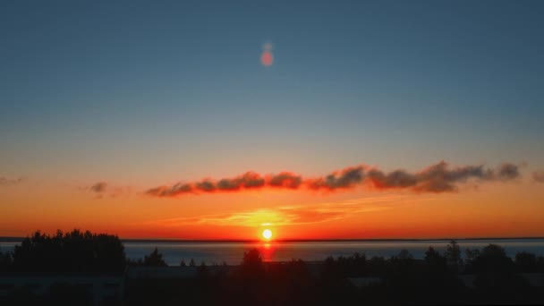 Жовтувато Помаранчевий Світанок Схід Сонця Влітку Схід Сонця Схід Сонця — стокове відео