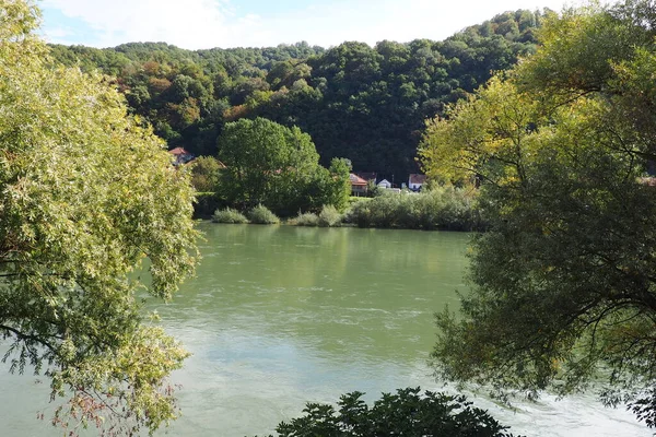 Mali Zvornik Serbia September 2022 Drina River Banja Koviljaca View — Stock Photo, Image