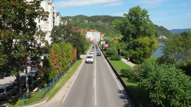 Zvornik Bosnien Und Herzegowina Oktober 2022 Die Bundesstraße M19 Bih — Stockvideo