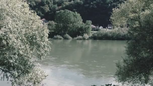Малі Зворник Сербія Вересня 2022 Року Річка Дріна Біля Баня — стокове відео