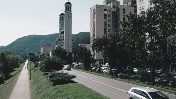 Zvornik Βοσνία Και Ερζεγοβίνη Οκτωβρίου 2022 Κεντρικός Δρόμος Μ19 Στη — Αρχείο Βίντεο