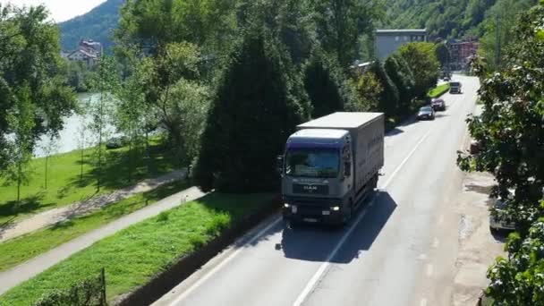 Zvornik Bosna Hercegovina Října2022 Hlavní Silnice M19 Bosně Hercegovině Silnici — Stock video