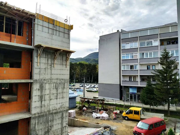 Banya Kovylyacha Sırbistan Loznica Eylül 2022 Apartmanı Olan Yeni Apartman — Stok fotoğraf