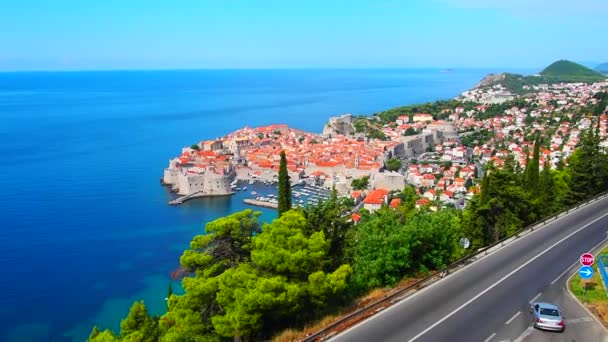 Dubrownik Chorwacja Sierpnia 2022 Widok Morze Adriatyckie Tarasu Widokowego Widok — Wideo stockowe