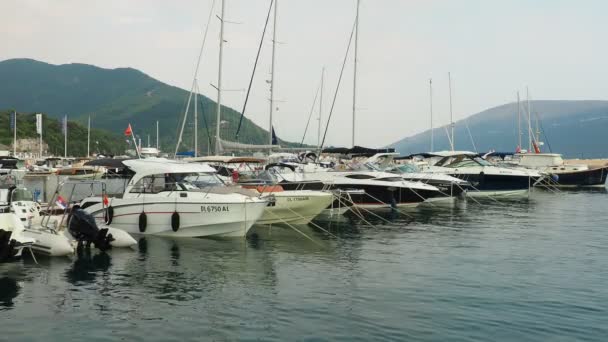 Meljine Herceg Novi Montenegro Augusti 2022 Båtar Yachter Och Fartyg — Stockvideo
