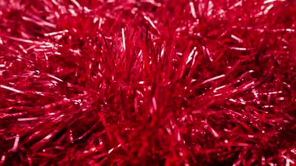 Κόκκινο Λαμπρό Φτερούγισμα Φτερουγίζει Στον Άνεμο Ρεύμα Χριστουγεννιάτικη Και Πρωτοχρονιά — Αρχείο Βίντεο