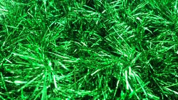 Groene Briljante Knutselen Fladderen Wind Tocht Kerst Nieuwjaar Decoratie Voor — Stockvideo