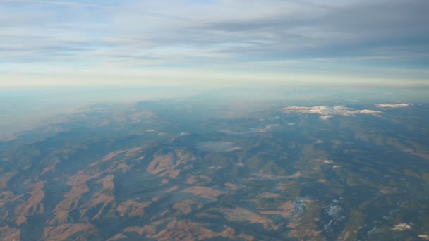 Turkey Ankara View Airplane Window Turkish Mountains Lakes Snowy Peaks — 图库视频影像