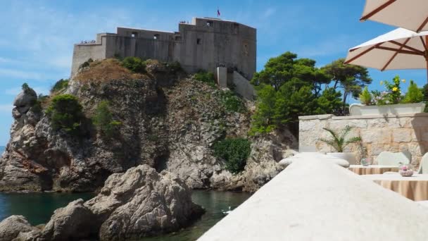 Dubrovnik Hırvatistan 2022 Fort Lovrijenac Veya Lawrence Kalesi Dubrovnik Cebelitarık — Stok video
