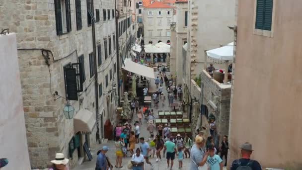 Dubrovnik Croacia 2022 Escalera Barroca Principal Conduce Iglesia Jesuita San — Vídeo de stock