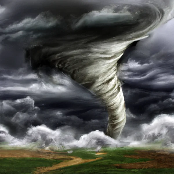 Tornado Violently Rotating Column Air Contact Both Surface Earth Cumulonimbus — Stock Photo, Image