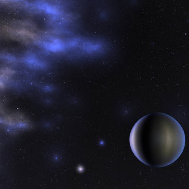 Outer space, Universe. Celestial asteroids, satellites, planets and stars. Gravitational astronomical star clusters, nebulae and galaxies. Interstellar gas, dust, electromagnetic fields, dark matter