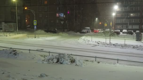 Petrozavodsk Karelia Russia 2023 Ice Road Wet Asphalt Difficult Driving — Vídeos de Stock