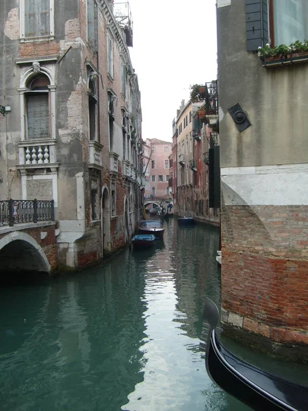 Venedik Talya 2007 Zarif Bina Cepheleriyle Venedik Sokakları Büyük Kanal — Stok fotoğraf