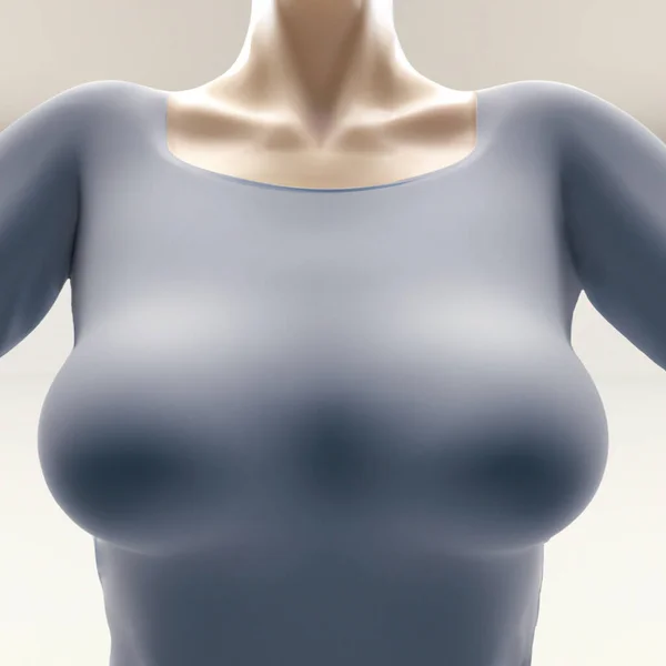 Female Breast Big Tits Female Torso Beautiful Woman Girl Body — стоковое фото