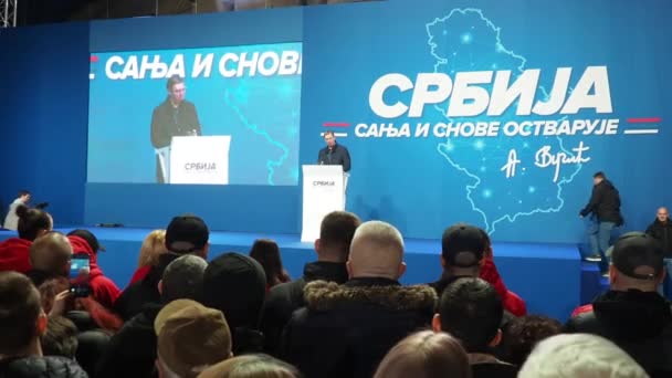 Sremska Mitrovica Serbia 2023 Rally Serbian Progressive Party Sns President — Stock Video