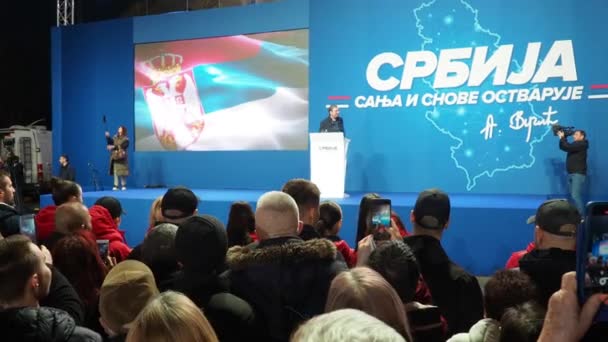 Sremska Mitrovica Srbsko 2023 Rally Serbian Progressive Party Sns Prezident — Stock video
