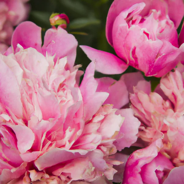 Schöne Rosa Pfingstrosenblüten Aus Nächster Nähe Die Pfingstrose Ist Eine — Stockfoto