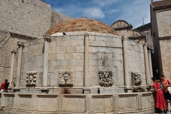 Dubrovnik Croácia 2022 Grande Fonte Onofrio Mascaron Elemento Decorativo Forma — Fotografia de Stock