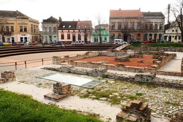 Sremska Mitrovica Servië Maart 2023 Zitni Trg Historisch Plein Oude — Stockfoto