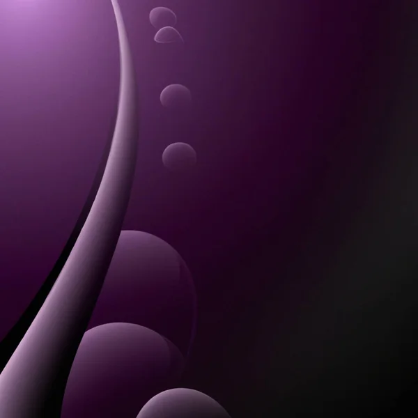 黒い背景にボリュームのある紫色の泡 曲線を持つ黒い紫色のグラデーション 名刺やプラスチックカードの謎の背景やテンプレート コスモス コスモス — ストック写真