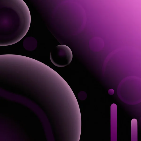 黒い背景にボリュームのある紫色の泡 曲線を持つ黒い紫色のグラデーション 名刺やプラスチックカードの謎の背景やテンプレート コスモス コスモス — ストック写真